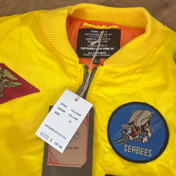 TOP GUN Type MA-1 Bomber Jacket
with Patches - Picture 2 of 3